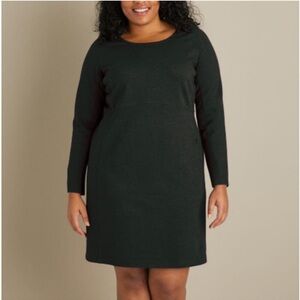 Duluth Trading Women's Long Sleeve Wearwithall Ponte Knit Dress Green
